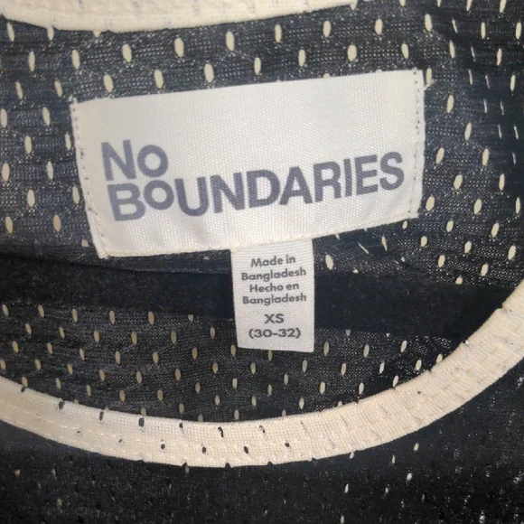 No Boundaries Black Tank Top with White Edging - Picture 4 of 5
